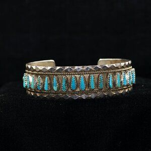 Vintage Tommy Lowe Kingman Turquoise/Sterling Silver Cuff.